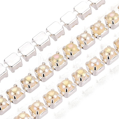 Iron & ABS Plastic Imitation Pearl Tennis Chains CH-Q006-01A-03-1