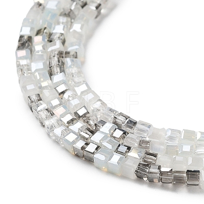 Gradient Color Electroplate Glass Bead Strands X-GLAA-E042-05-B02-1