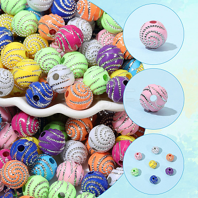 400Pcs Plating Acrylic Beads PACR-PA0001-25-1