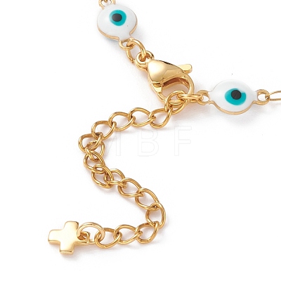 Evil Eye 304 Stainless Steel Enamel Link Chains Bracelets & Necklaces Jewelry Sets SJEW-JS01152-1