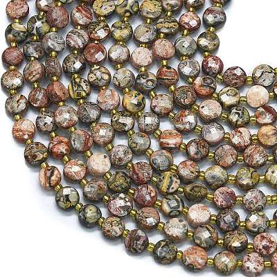 Natural Leopard Skin Jasper Beads Strands G-K389-B17-01-1
