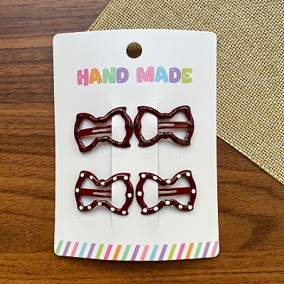 Metal Enamel Snap Hair Clips PW-WG7630D-05-1