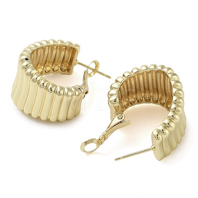 Brass Hoop Earrings EJEW-K276-07G-1