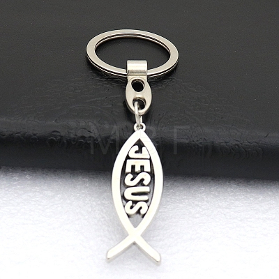 Zinc Alloy Fish Pendant Keychain PW-WG2D297-04-1