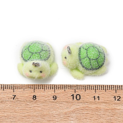 Flocking Opaque Resin Pendants FIND-P035-11P-1