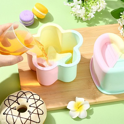 2Pcs 2 Styles Heart and Star Shape Cake Baking Silicone Molds ST-CJ0043-084-1