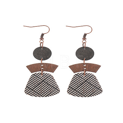 Alloy with Imitation Leather Dangle Earrings FS-WG30D02-03-1