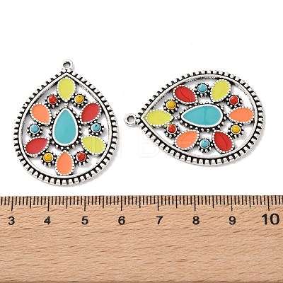 Bohemia Tibetan Style Alloy & Enamel & Acrylic Pendants FIND-T074-02AS-1