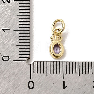Brass Cubic Zirconia Charms KK-G554-01A-01-1