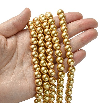 Eco-Friendly Glass Pearl Beads Strands HY-A008-8mm-RB094-1