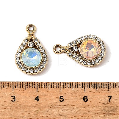 UV Plating Alloy Glass Pendants FIND-K032-45G-1