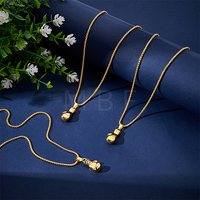 4Pcs Alloy Boxing Gloves Pendant Necklaces NJEW-UN0001-63AG-1
