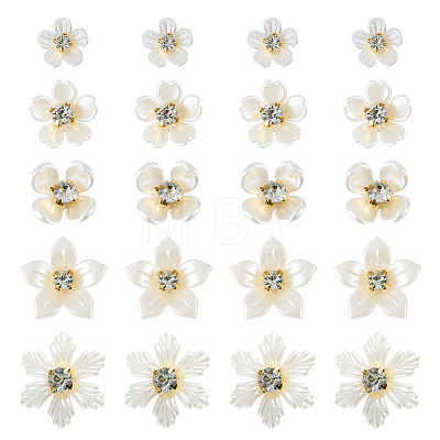 50Pcs 5 Styles Acrylic Cabochons MACR-TA0002-90-1