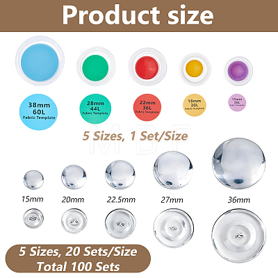 Plastic & Iron Button Finding Sets DIY-DC0004-36-1