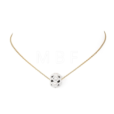 Shell Pearl Beaded Flower Pendant Necklace NJEW-MZ00018-1