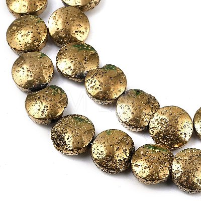 Electroplated Natural Lava Rock Beads Strands G-K388-01J-1