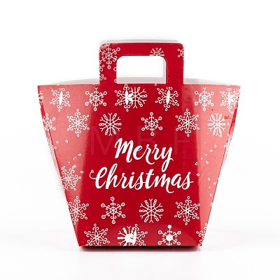 Christmas Theme Rectangle Foldable Creative Kraft Paper Gift Bag CON-B002-02B-1