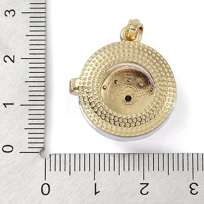 Brass Micro Pave Cubic Zirconia with Glass Pendents KK-Q815-02G-07-1