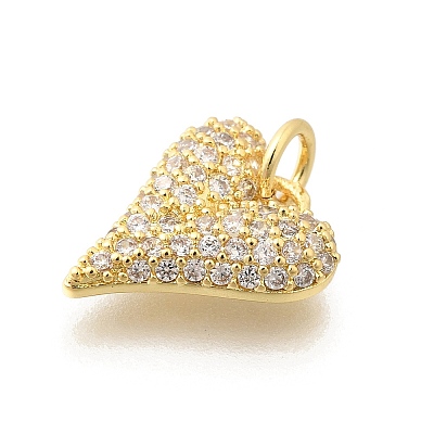 Brass Micro Pave Clear Cubic Zirconia Pendants KK-L225-035G-1