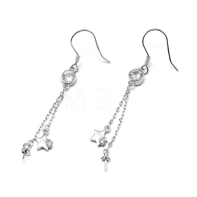 925 Sterling Silver Dangle Earring Findings STER-L057-057P-1