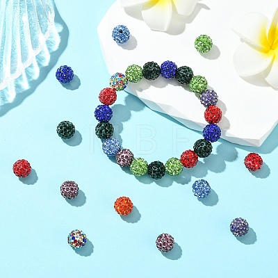 30Pcs Pave Disco Ball Beads RB-YW0001-14G-1