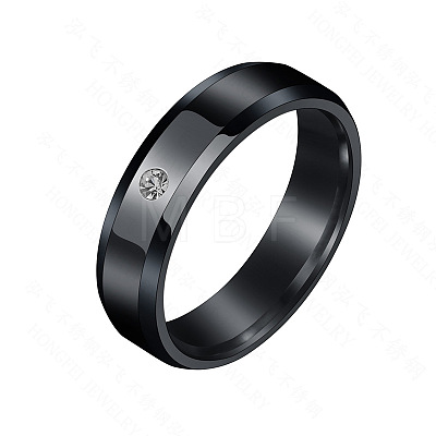 304 Stainless Steel with Crystal Rhinestone Finger Rings FS-WG3A8F6-03-1