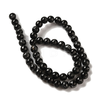 Synthetic Silver Line Coal Quartz Beads Strands G-Q161-A01-03-1