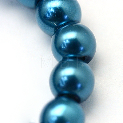 Baking Painted Pearlized Glass Pearl Round Bead Strands HY-Q330-8mm-06-1