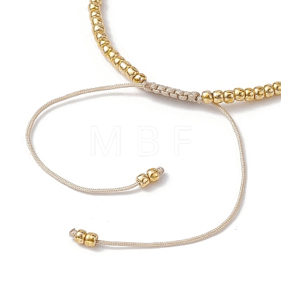 Flower Natural Shell & Glass Seed Braided Bead Bracelets BJEW-JB09920-1