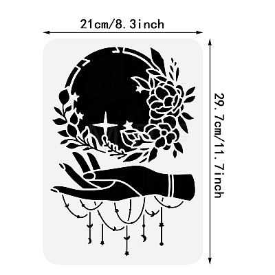PET Hollow Out Drawing Painting Stencils DIY-WH0422-0023-1