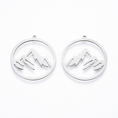 201 Stainless Steel Pendants STAS-N090-LA911-1-1