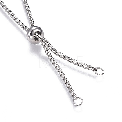 Tarnish Resistant Adjustable 304 Stainless Steel Slider Necklaces MAK-L026-05B-P-1