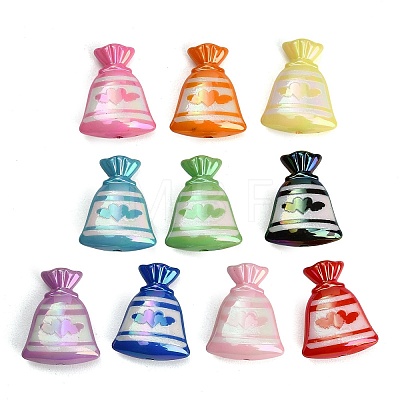 UV Plating Embossed Opaque Acrylic Beads AC-CBAEEF4-17-1