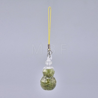 Transparent Glass Wishing Bottle Pendant Decoration HJEW-K033-B07-1