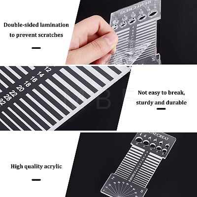 Acrylic Knitting Rulers TOOL-WH0125-93-1