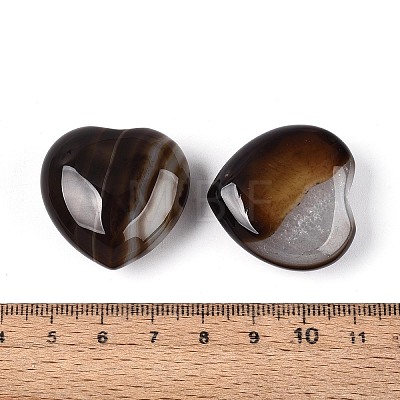 Natural Agate(Dyed & Heated) Heart Stones G-N0325-11-07-1