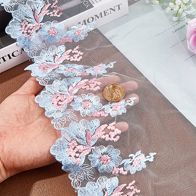 Flower Pattern Polyester Embroidered Ornament Accessories DIY-WH0308-279-1