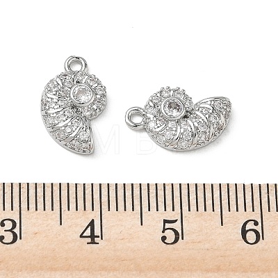 Brass Micro Pave Clear Cubic Zirconia Charms KK-P355-01C-P-1