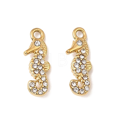 304 Stainless Steel with Crystal Rhinestone Charms STAS-G358-05G-07-1