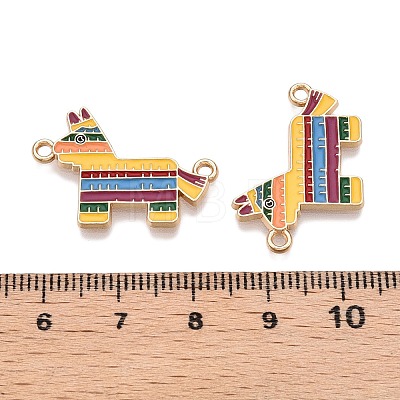 Rack Plating Alloy Enamel Colorful Mexican Donkey Connector Charms ENAM-N056-350G-1