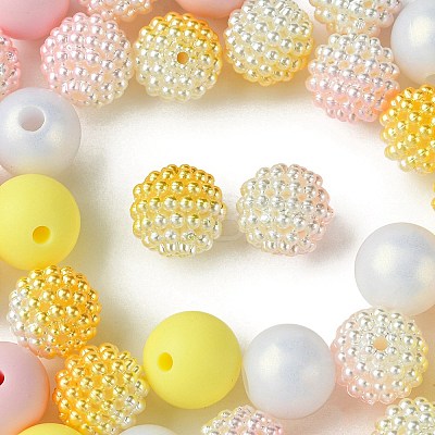 DIY Round Silicone & Acrylic & Berry Beads Making Findings Kits DIY-FS0006-26B-1