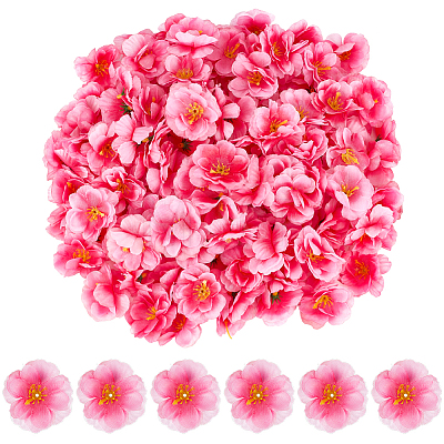 150Pcs Cloth Artificial Peach Blossom AJEW-BBC0002-33-1