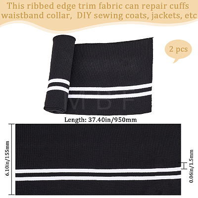 Polyester Elastic Ribbing Fabric for Cuffs DIY-WH0028-96B-1