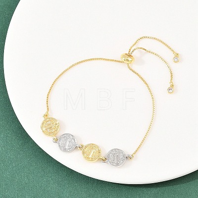 Brass Box Chain Slider Bracelets BJEW-C139-01A-GP-1