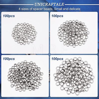 Unicraftale 304 Stainless Steel Crimp Beads STAS-UN0011-78P-1