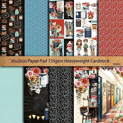 10Pcs 10 Styles Scrapbook Paper Pad PW-WG632BF-01-1