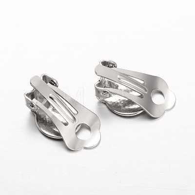 Iron Clip-on Earring Settings IFIN-L023-01P-1
