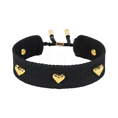 Adjustable Polyester & Alloy Slider Bracelets FS-WG54A06-03-1