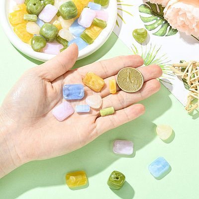 72Pcs 10 Styles Opaque & Transparent Acrylic Beads OACR-FS0002-83-1
