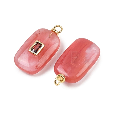 Cherry Quartz Glass Pendants KK-B157-43G-03-1
